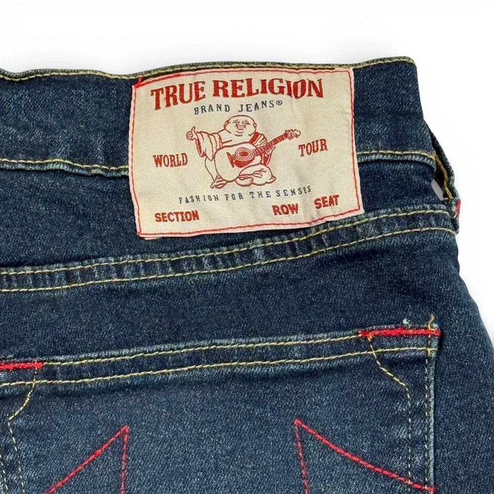True Religion Ricky Relaxed Straight Denim Shorts Dark Scorched Wash Mens 30 NWT
